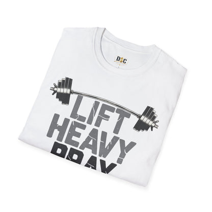 Lift Heavy Pray Hard T-Shirt — Christian Fitness Gym Tee