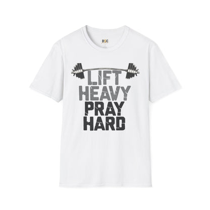 Lift Heavy Pray Hard T-Shirt — Christian Fitness Gym Tee