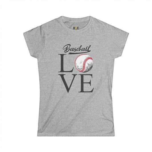 Baseball Love Tee — Personalized Back Number Women's Shirt